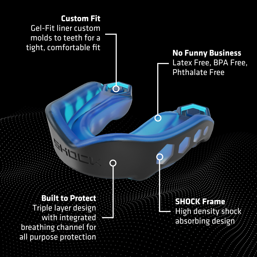 SHOCK DOCTOR - Mouthguard Gel Max (Blue / Black) - 6100BB