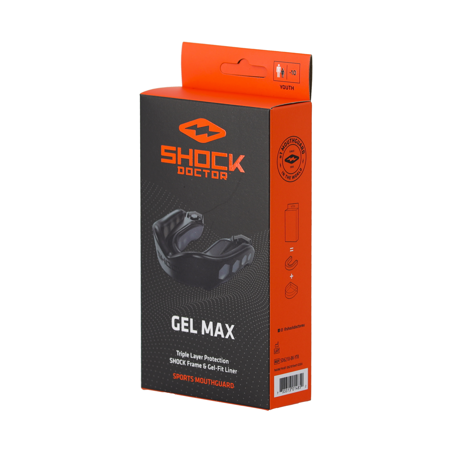 SHOCK DOCTOR - Mouthguard Gel Max (Black) - 6210BK AD