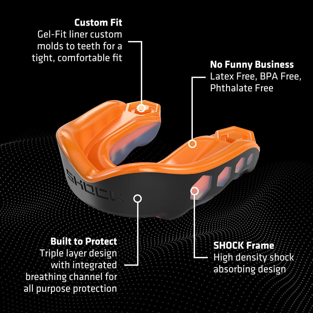 SHOCK DOCTOR - Mouthguard Gel Max (Black / Orange) - 6230BK/OR