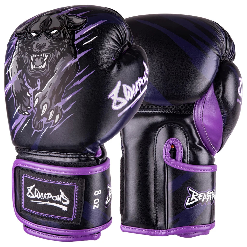 8WEAPONS - KIDS Beastial Panther Boxing Gloves (Purple-Black)