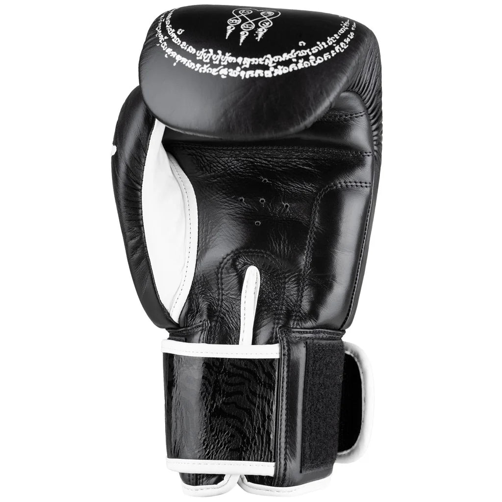 8WEAPONS - Sak Yant Big Tiger, Boxing Gloves (Black) GENUINE LEATHER