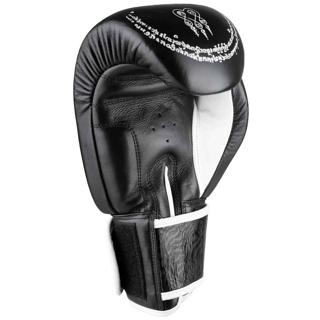8WEAPONS - Sak Yant Big Tiger, Boxing Gloves (Black) GENUINE LEATHER