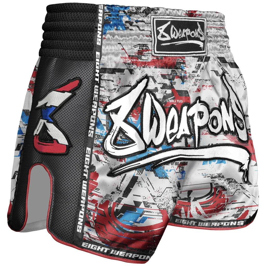 8WEAPONS - Muay Thai Short CUT LIKE A BLADE (White-US)