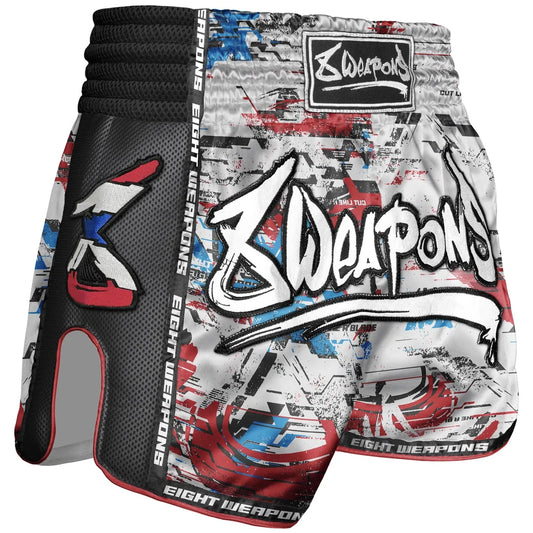 8WEAPONS - Muay Thai Short CUT LIKE A BLADE (White-US)