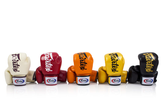 Fairtex BGV19 - "DELUXE Tight Fit" MUAY THAI / BOXING GLOVES (Colours) Premium Leather