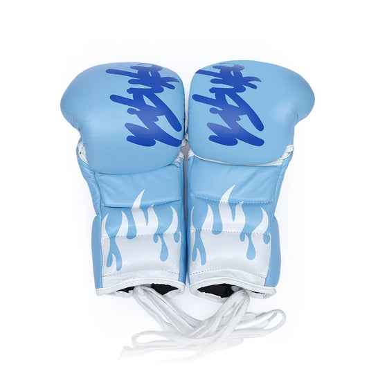 YIKUBO - LACE-UP MMA GLOVES (BLUE FLAME)