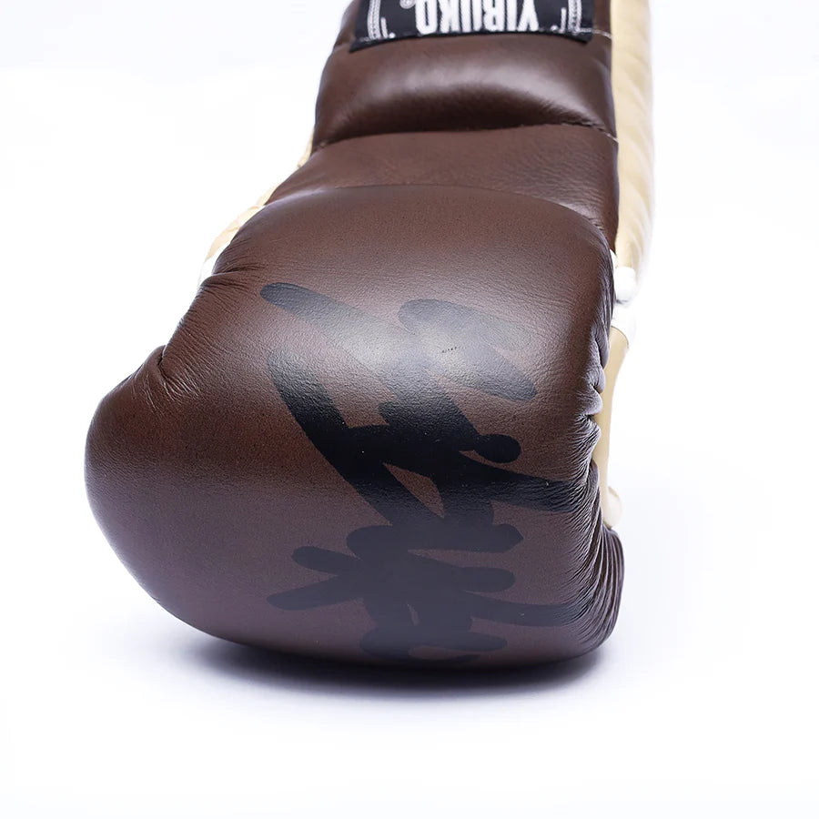 YIKUBO - LACE-UP MMA GLOVE (BROWN) GENUINE LEATHER