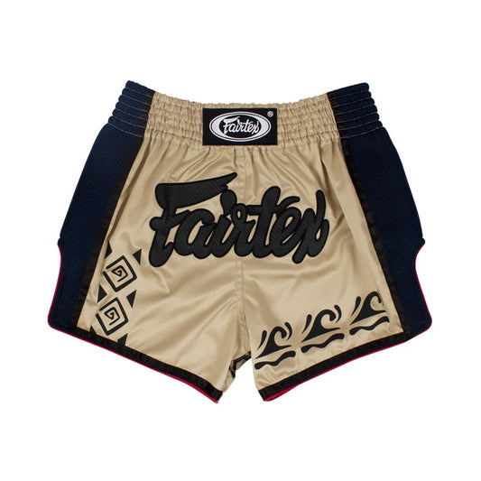 Fairtex MUAY THAI / BOXING SHORTS TRIBAL (Khaki Black) - BS1713