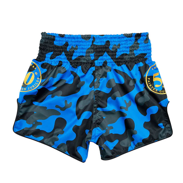 Fairtex MUAY THAI / BOXING SHORTS JUBILEE Slim Cut (Blue camo) - BS1917