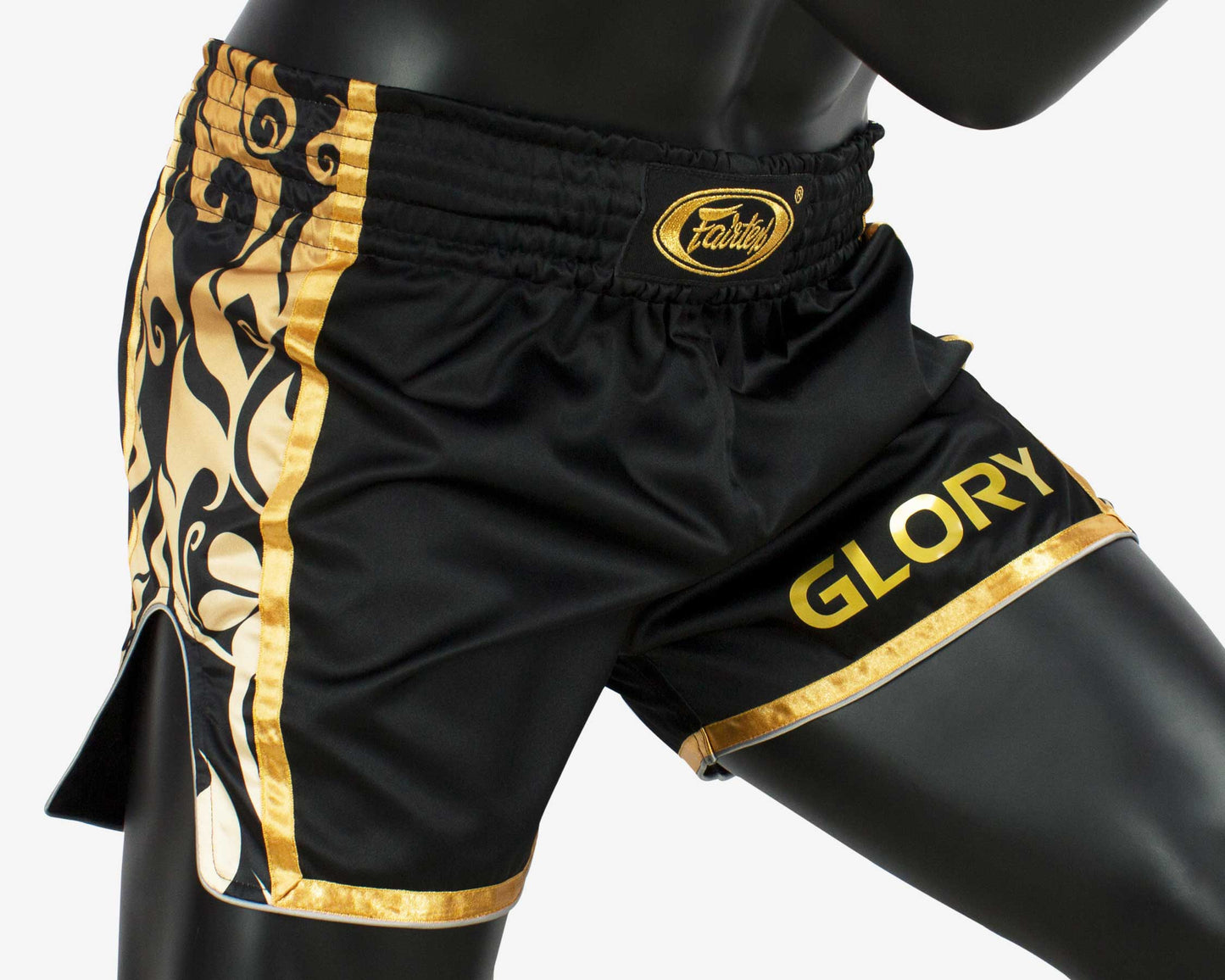 Fairtex MUAY THAI / BOXING SHORTS "GOLD" (Black / Gold) - BSG1