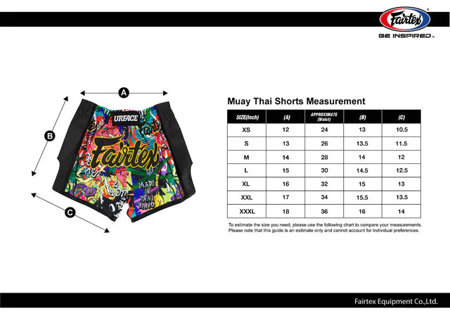 Fairtex MUAY THAI / BOXING SHORTS "URFACE" (unisex)