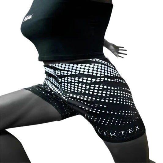 Fairtex VALE TUDO SHORT for Women (Black/White dots) - CP14
