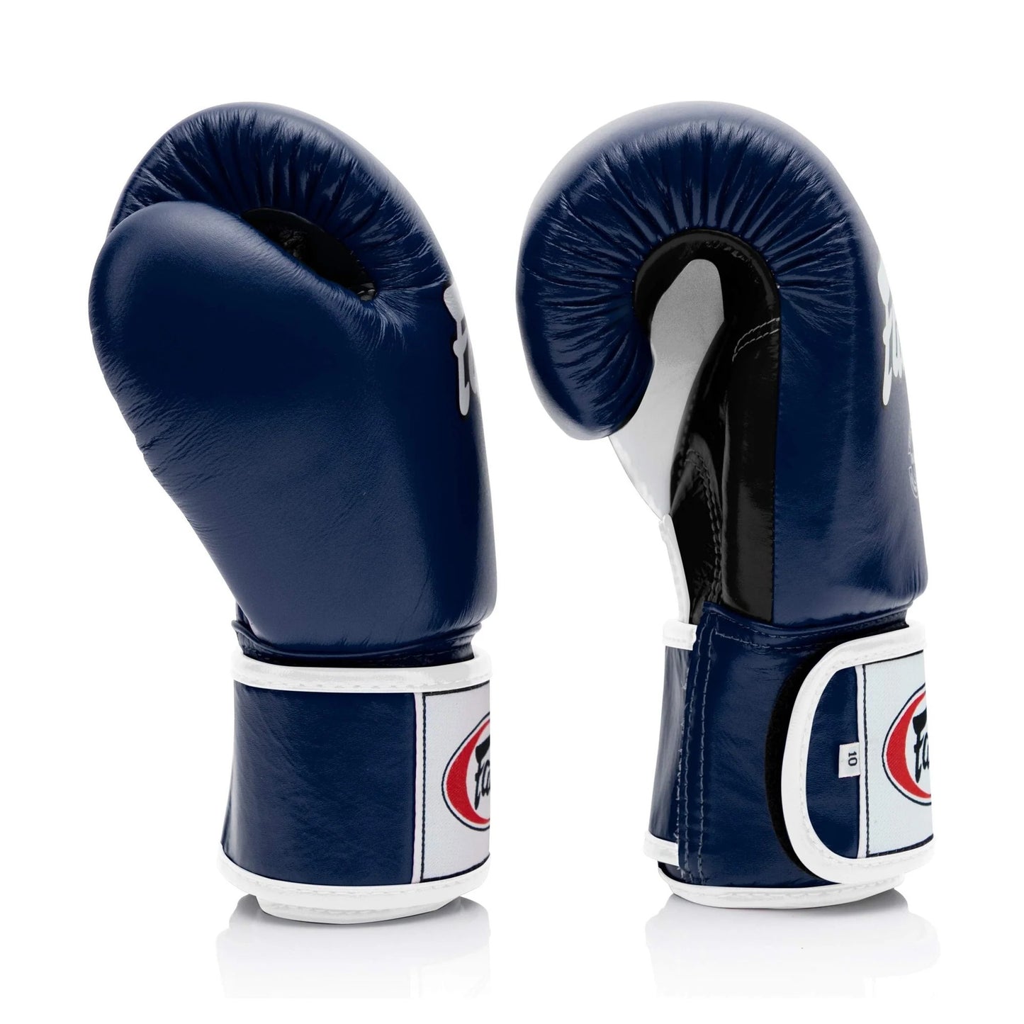 Fairtex BGV1 - MUAY THAI / BOXING GLOVES (Blue-Black-White) Premium Leather