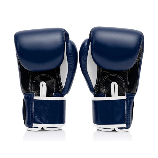 Fairtex BGV1 - MUAY THAI / BOXING GLOVES (Blue-Black-White) Premium Leather
