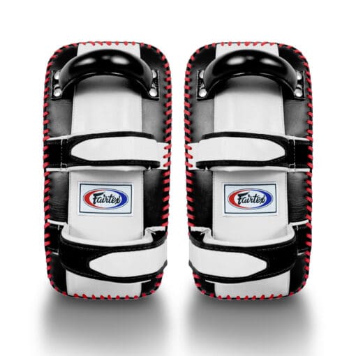 Fairtex CURVED KICK PADS EXTRA THICK (Black / White) -KPLC3