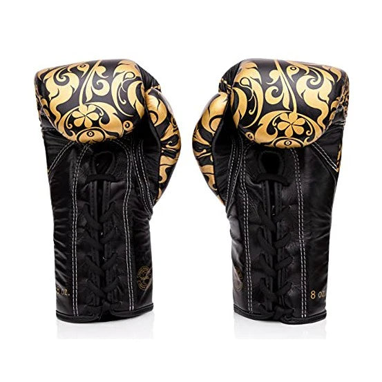 Fairtex BGLG2 - BOXING GLOVES "X GLORY KICKBOXING "Black Gold" Genuine Leather