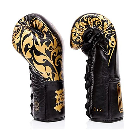 Fairtex BGLG2 - BOXING GLOVES "X GLORY KICKBOXING "Black Gold" Genuine Leather