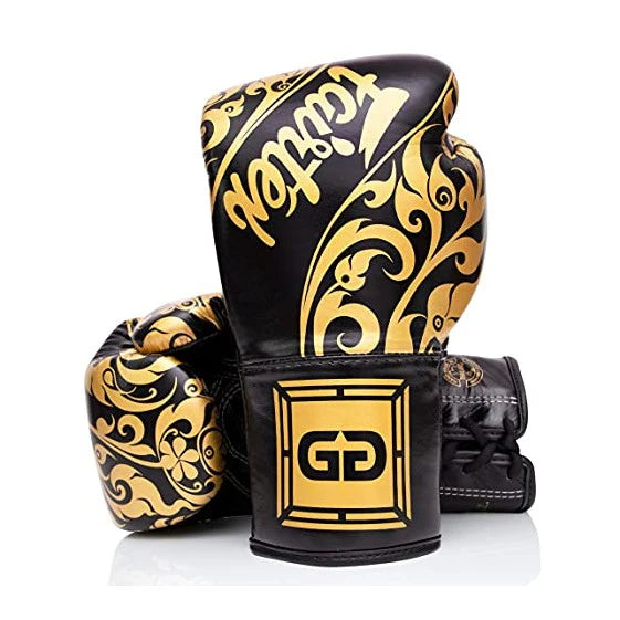 Fairtex BGLG2 - BOXING GLOVES "X GLORY KICKBOXING "Black Gold" Genuine Leather