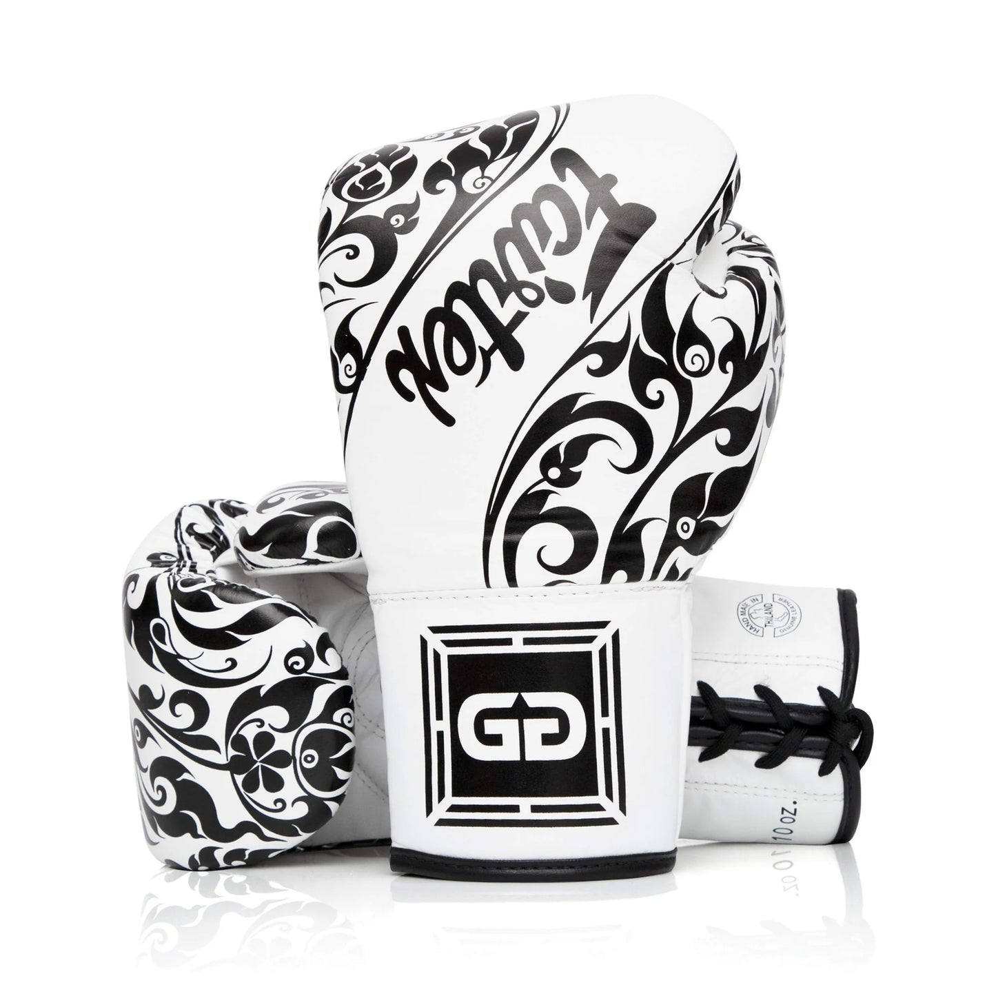 Fairtex BGLG2 - BOXING GLOVES "X GLORY KICKBOXING "White Gold" Genuine Leather