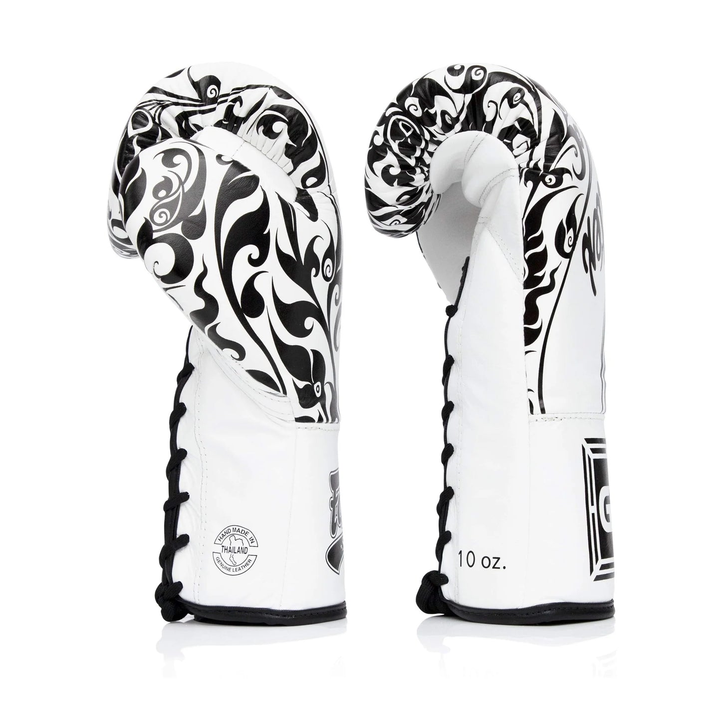 Fairtex BGLG2 - BOXING GLOVES "X GLORY KICKBOXING "White Gold" Genuine Leather