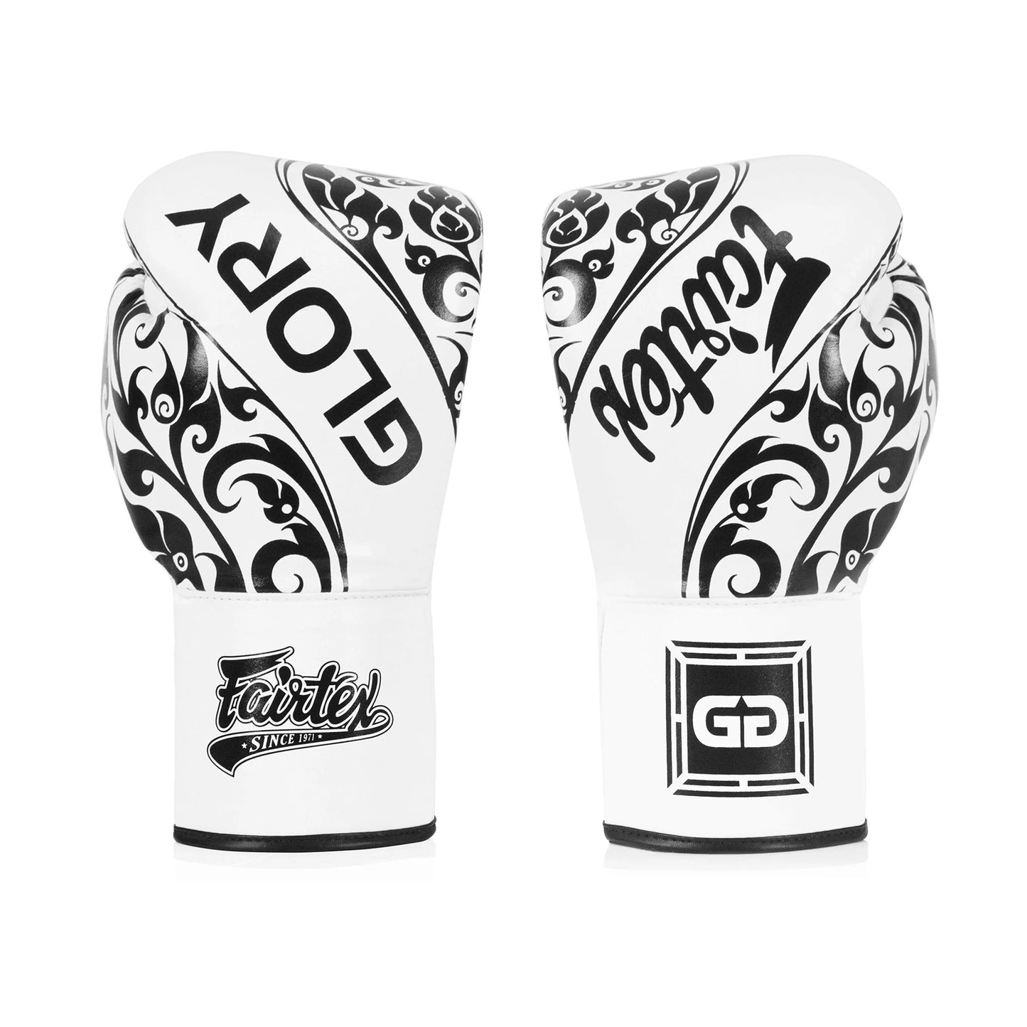 Fairtex BGLG2 - BOXING GLOVES "X GLORY KICKBOXING "White Gold" Genuine Leather