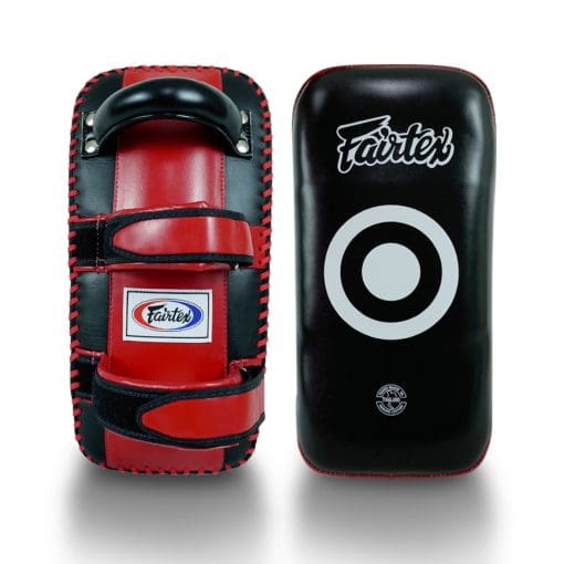 Fairtex CURVED KICK PADS (Black / Red) - KPLC2