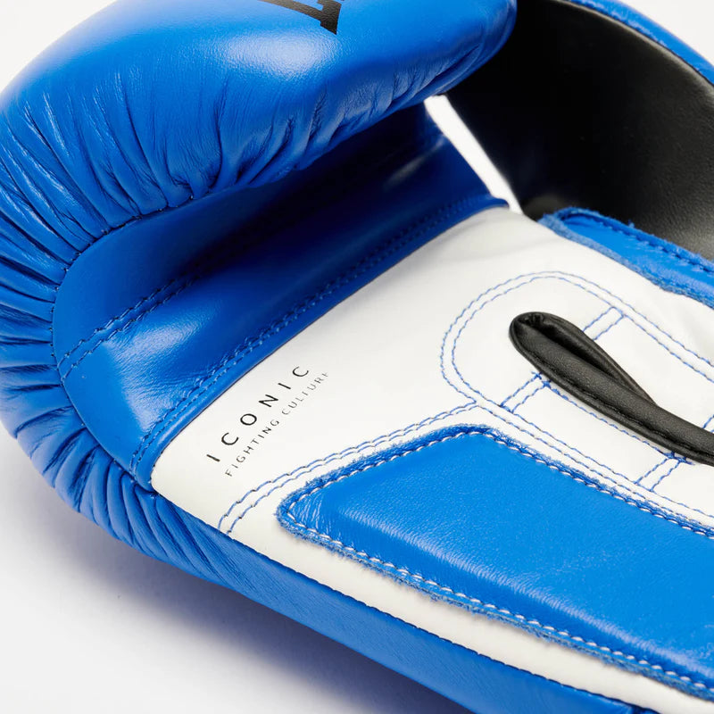 LEONE Gloves - BUFALO LEATHER Muay Thai / Kick Boxing Gloves "ICONIC" (Blue) - GN208W