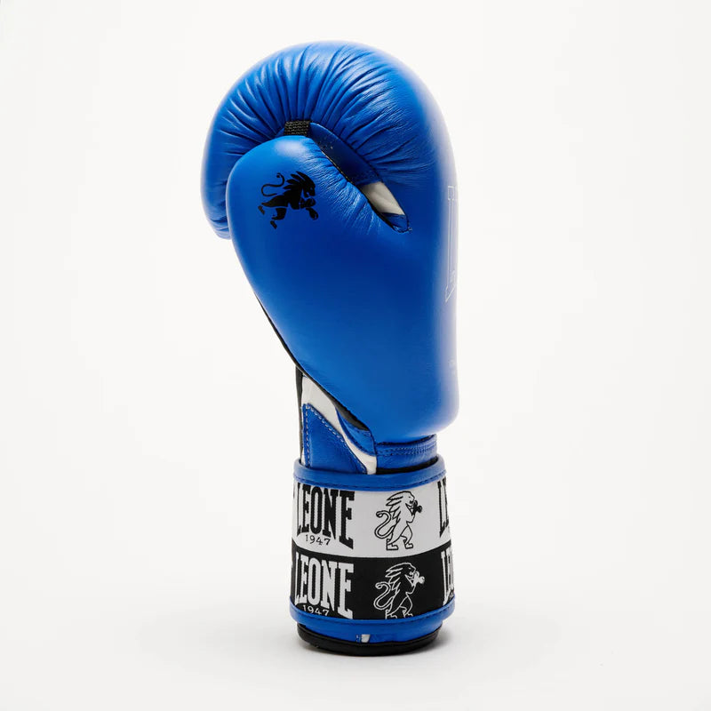 LEONE Gloves - BUFALO LEATHER Muay Thai / Kick Boxing Gloves "ICONIC" (Blue) - GN208W