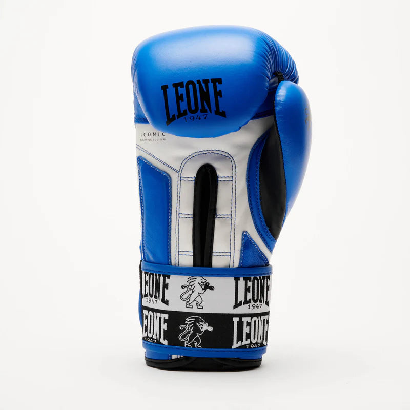 LEONE Gloves - BUFALO LEATHER Muay Thai / Kick Boxing Gloves "ICONIC" (Blue) - GN208W