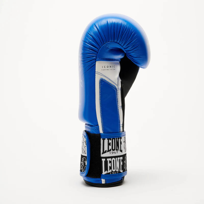 LEONE Gloves - BUFALO LEATHER Muay Thai / Kick Boxing Gloves "ICONIC" (Blue) - GN208W