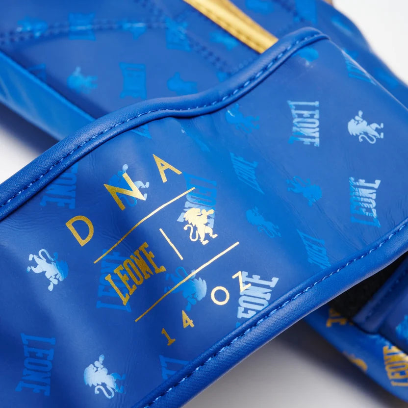 LEONE Gloves - Boxing Gloves "DNA" (Blue-Gold) - GN220