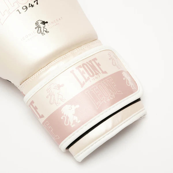 LEONE Gloves - BUFALO LEATHER Muay Thai / Kick Boxing Gloves "ICONIC" (Beige - Pink) - GN312 (Copy)
