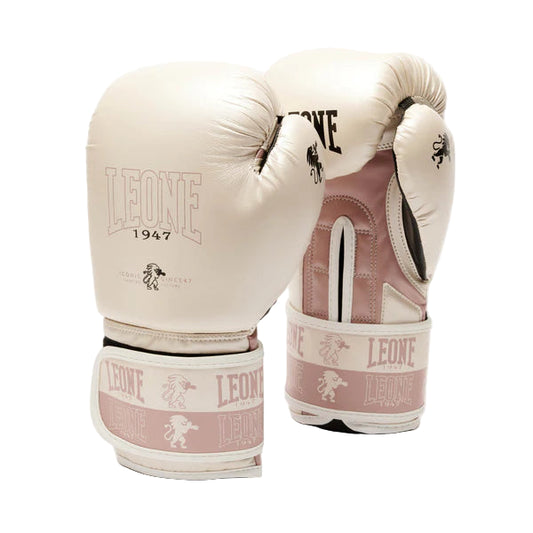 LEONE Gloves - BUFALO LEATHER Muay Thai / Kick Boxing Gloves "ICONIC" (Beige - Pink) - GN312 (Copy)