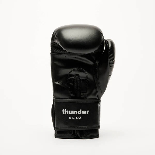 LEONE Gloves - JUNIOR Muay Thai / Boxing Gloves "Thunder" (Black) - GN383J
