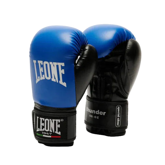 LEONE Gloves - JUNIOR Muay Thai / Boxing Gloves "Thunder" (Blue) - GN383J