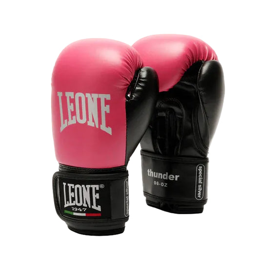 LEONE Gloves - JUNIOR Muay Thai / Boxing Gloves "Thunder" (Pink) - GN383J