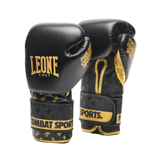 LEONE Gloves - Boxing Gloves "DNA" (Black-Gold) - GN220