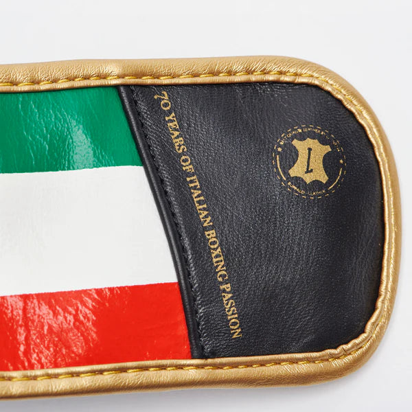 LEONE Gloves - GENUINE LEATHER Muay Thai / Boxing Gloves "ITALY '47" (Black-Gold) - GN039