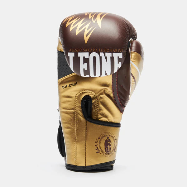 LEONE Gloves - BUFALO LEATHER Muay Thai / Boxing Gloves "LEGIONARIVS" (Brown-Gold) - GN202