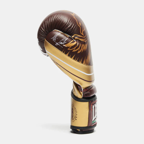 LEONE Gloves - BUFALO LEATHER Muay Thai / Boxing Gloves "LEGIONARIVS" (Brown-Gold) - GN202