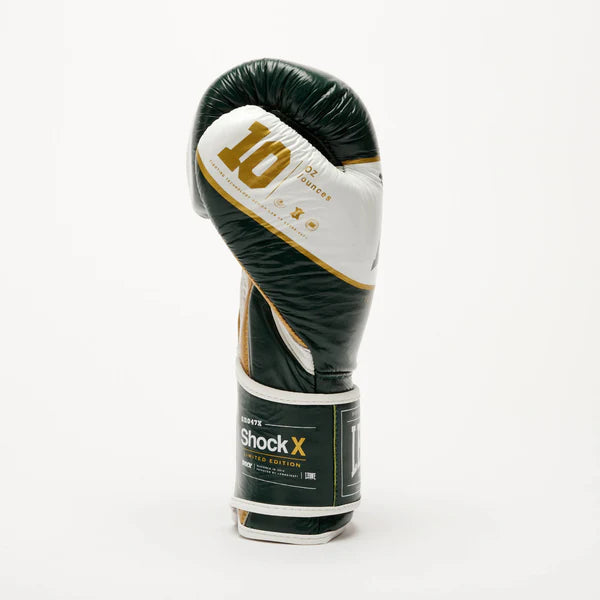 LEONE Gloves - LEATHER Muay Thai / Boxing Gloves "SHOCK X - Green" - GN047X