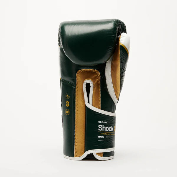 LEONE Gloves - LEATHER Muay Thai / Boxing Gloves "SHOCK X - Green" - GN047X