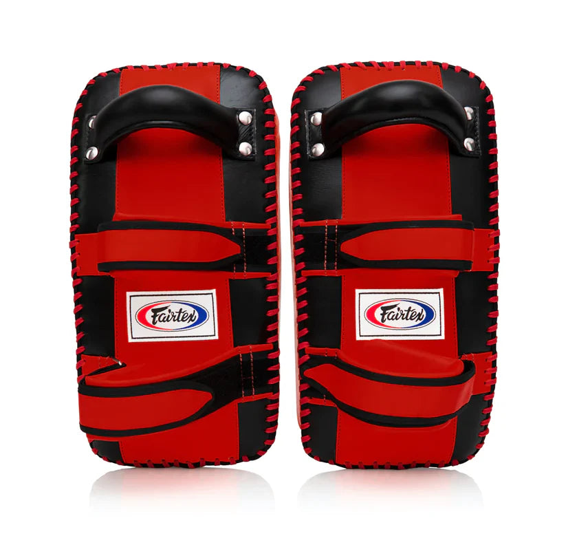 Fairtex CURVED KICK PADS EXTRA THICK (Black/Red) -KPLC3