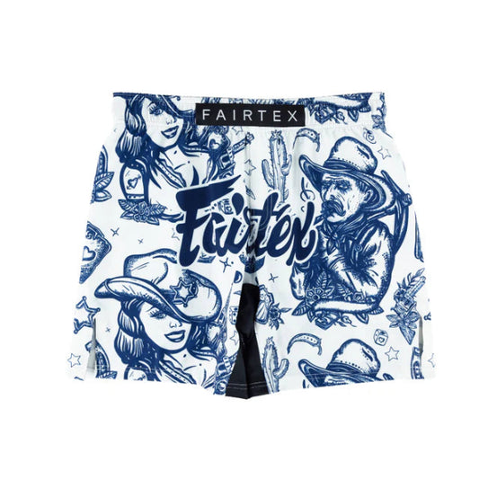 Fairtex MMA SHORTS "SALOON" (Blue White) - AB24