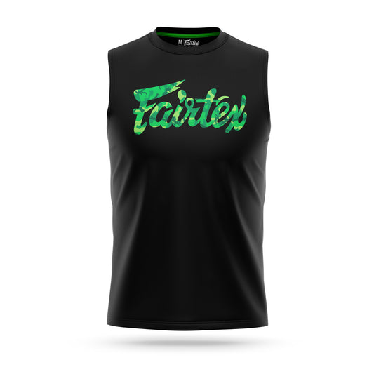 Fairtex SHIRT SLEEVELESS CAMO SPORT (Black/Green) - MTT33