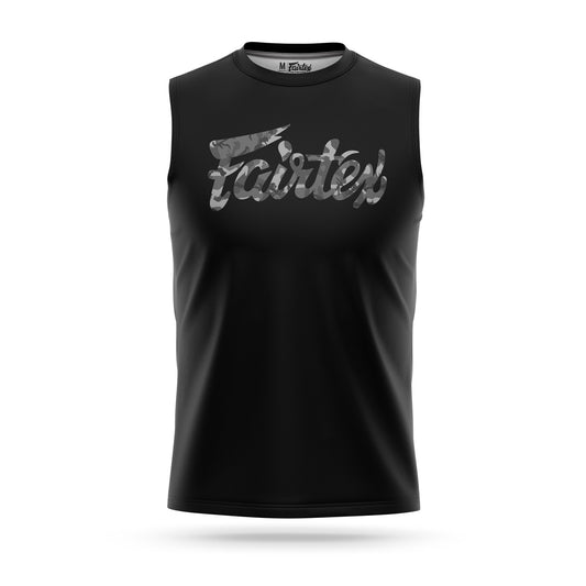 Fairtex SHIRT SLEEVELESS CAMO SPORT (Black/Grey) - MTT33