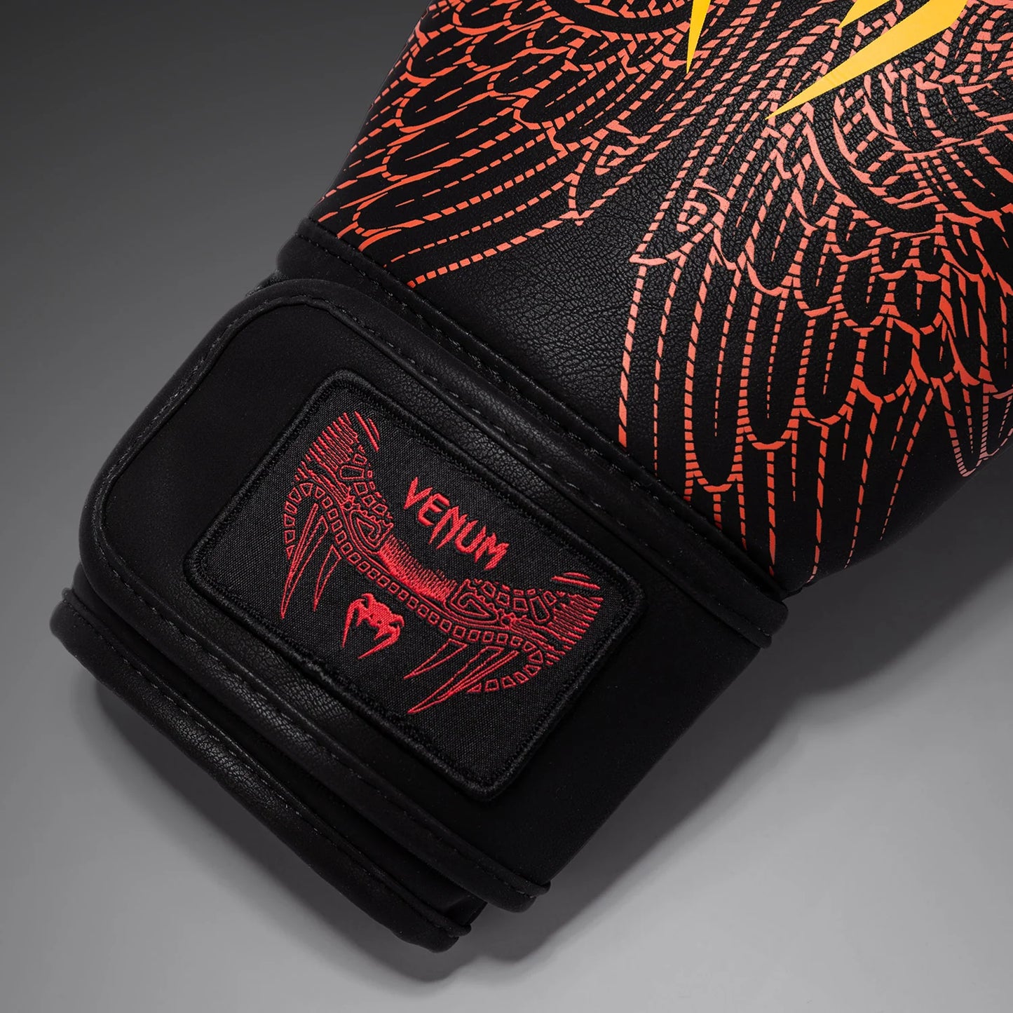 VENUM Quetzal Fury Boxing Gloves (Black/Fury Red/Tangerine)