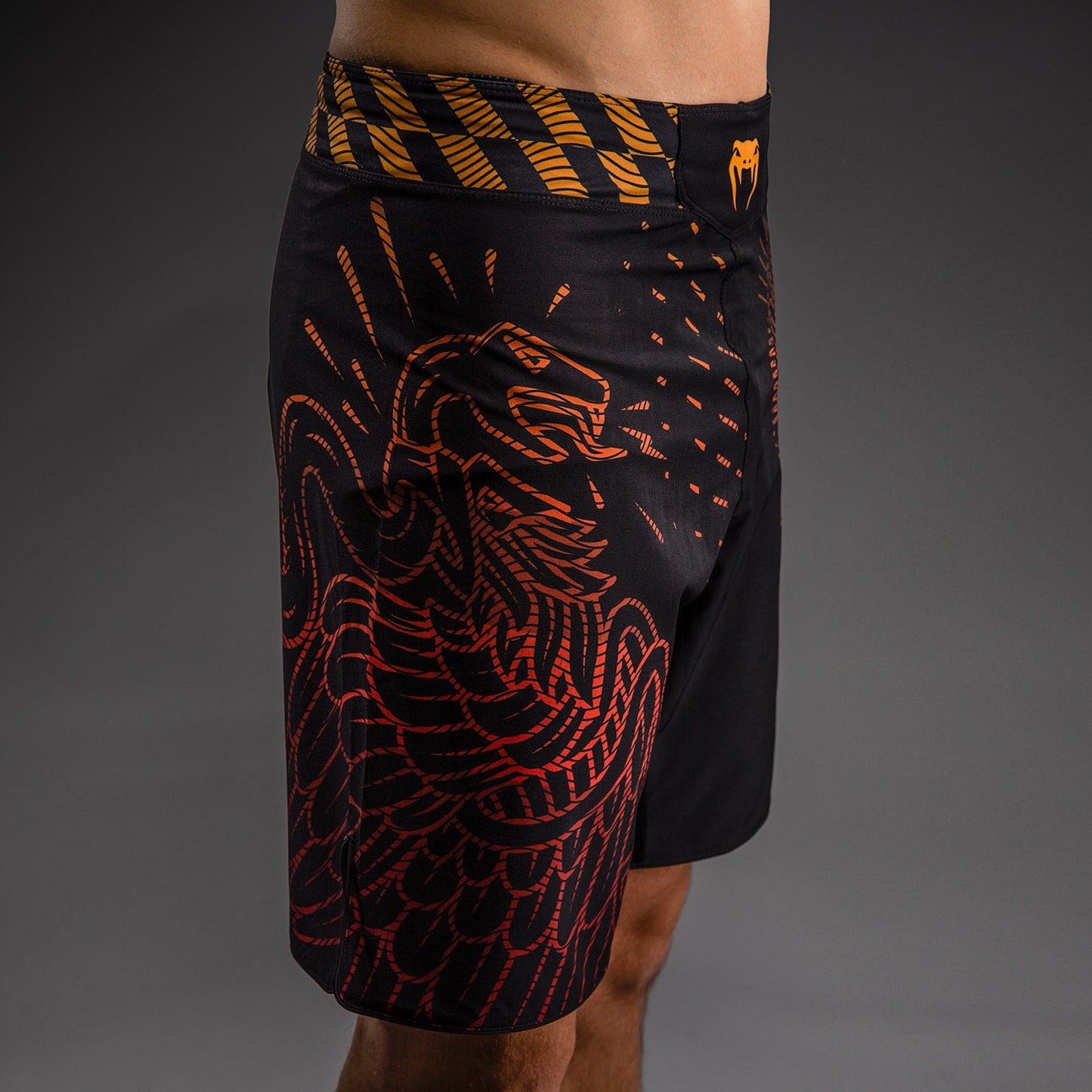 VENUM Quetzal Fury MMA Short (Black/Fury Red/Tangerine)