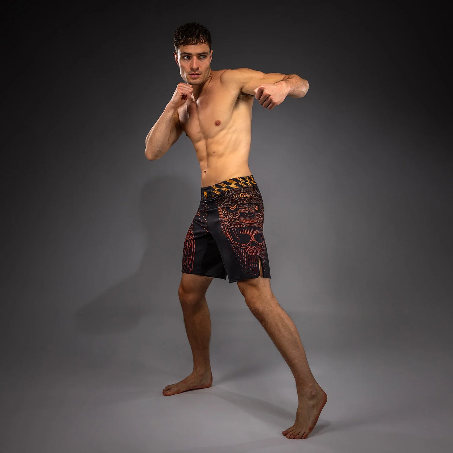 VENUM Quetzal Fury MMA Short (Black/Fury Red/Tangerine)