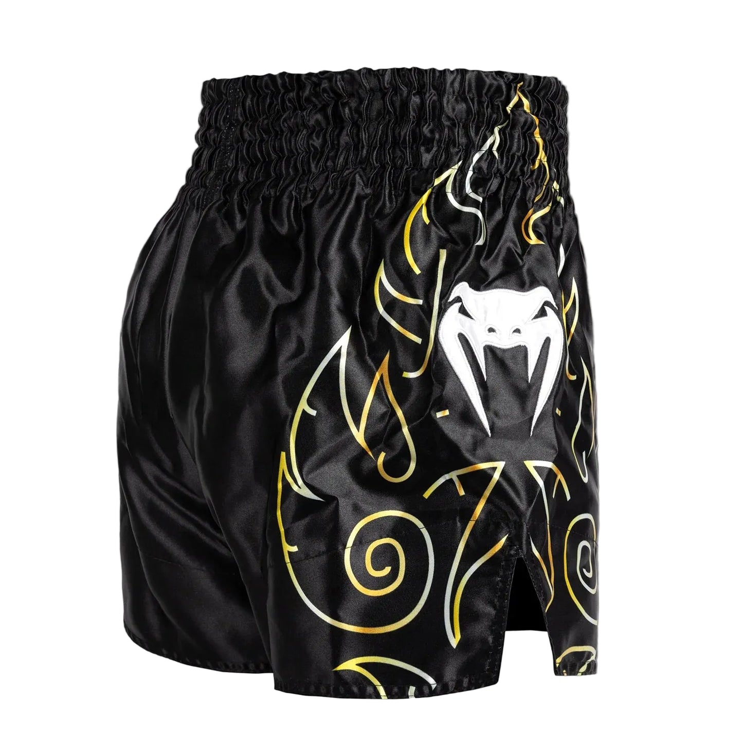 VENUM VTC Flames Muay Thai Shorts - (Black/Gold)